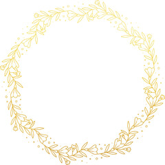 Gold Foil Circle Flower Frame 