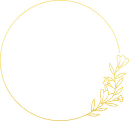 Gold Foil Circle Flower Frame 