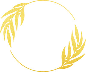 Gold Foil Circle Flower Frame