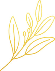 Gold Foil Olive Leaf Illustration 