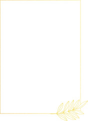 Gold Portrait Ractangle Leaves Frame