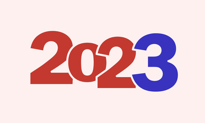 Happy new 2023 year wallpaper, background template, geometric minimalism, modern