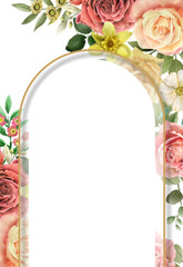 colorfull floral wedding invitation card