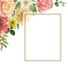 colorfull floral wedding invitation card
