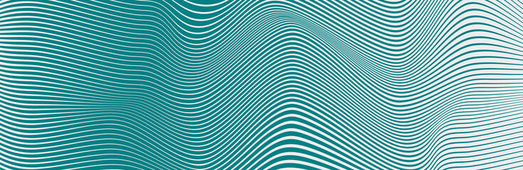 Curved wave lines pattern on white background. Wave striped lines pattern for backdrop and wallpaper template. Simple curved lines with repeat stripes texture. Striped background, vector