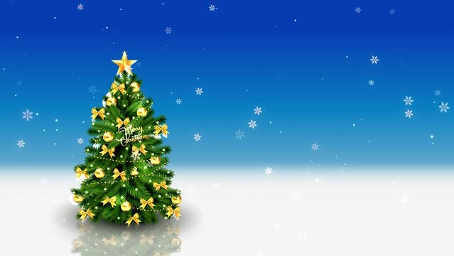 Christmas tree with snowflakes Background video