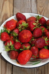 berries of ripe red juicy fresh strawberries