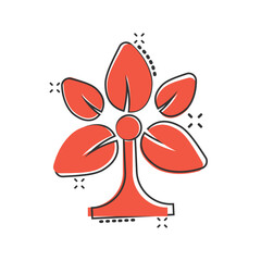 Leaf icon in comic style. Plant cartoon vector illustration on white isolated background. Flower splash effect sign business concept.