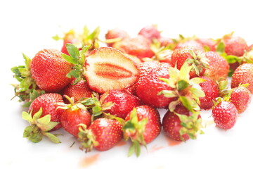 berries of ripe red juicy fresh strawberries