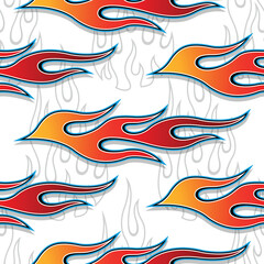 Seamless pattern vector fire flame image. Fire repeating tile background wallpaper texture design.