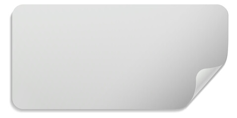 Corner curl label. White memo paper mockup