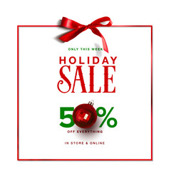 Holiday Sale Design. 50% off. Vector Illustration