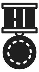 Medal icon. Black trophey symbol. Honor award
