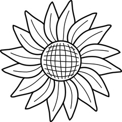 flower sunflower line handdrawn 01