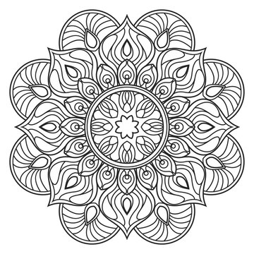 Mandala line drawing. Decorative indian zen ornament