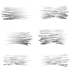 Speed Lines in arrow Form . Vector Illustration .Technology Logo . Design element . Abstract Geometric shape .
