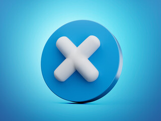 Obraz premium Blue and White Multiple Math Symbol. 3D Illustration