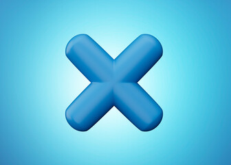 Fototapeta premium Blue Multiple Math Symbol. 3D Illustration on Blue background