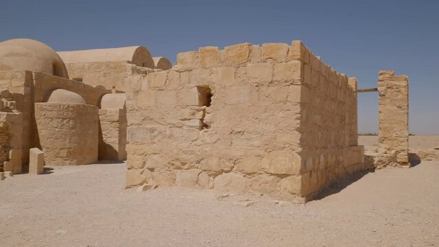 Quseir (Qasr) Amra desert castle near Amman, Jordan. World heritage with famous fresco's. Built in 8th century by the Umayyad caliph Walid II