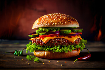 Tasty and Juicy Burger (Generative AI)