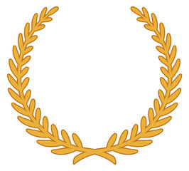 Classic winner wreath badge. Laurel leaves ornament