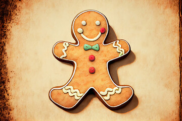 gingerbread man cookie on a light background