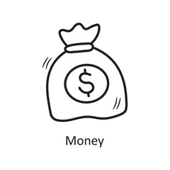 Money vector outline Icon Design illustration. Christmas Symbol on White background EPS 10 File