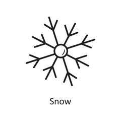 Snow vector outline Icon Design illustration. Christmas Symbol on White background EPS 10 File
