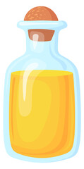 Oil bottle. Cartoon cooking salad dressing icon