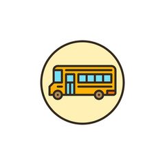 School Bus vector concept round colored icon or sign