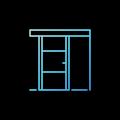 Sliding Door vector concept blue icon or sign in line style