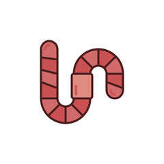 Worm vector concept simple colored icon or symbol