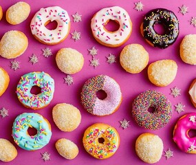 close up of a lot of donuts