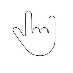 Black hand icon isolated on a white background