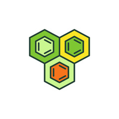 Hexagonal Chemical Formula vector Chemistry colored icon