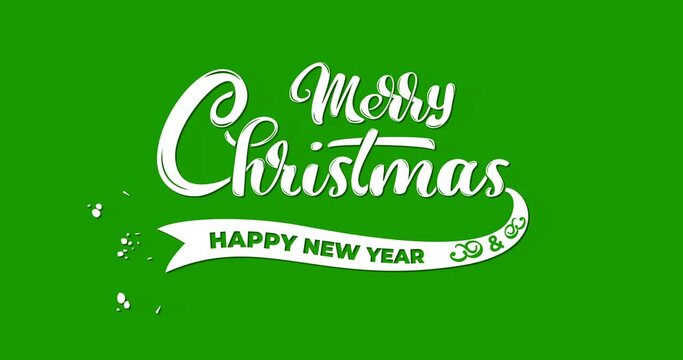 Merry Christmas and happy new year. Animation text suitable for your vlog video so that everyone enjoys it, outro videos, celebrations, events, and festivals. Animated on the green  and red screen