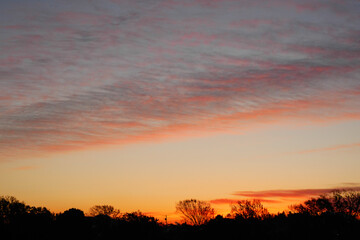 日本、冬の日の出前