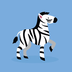 zebra with front leg up