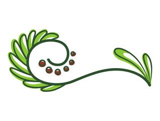 Green text divider, page separators design. Line border, laurel, organic frame with plant. Floral decorative element. Natural flourishes, curve line collection isolated on white