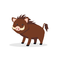 Wild boar stands on its paws - illustration, vector