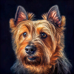 Naklejka premium Portrait of Yorkshire Terrier, Generative AI Art Illustration
