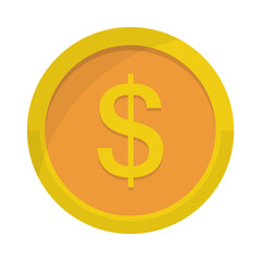 Luxury dollar coin icon. Foreign currency. Vector.