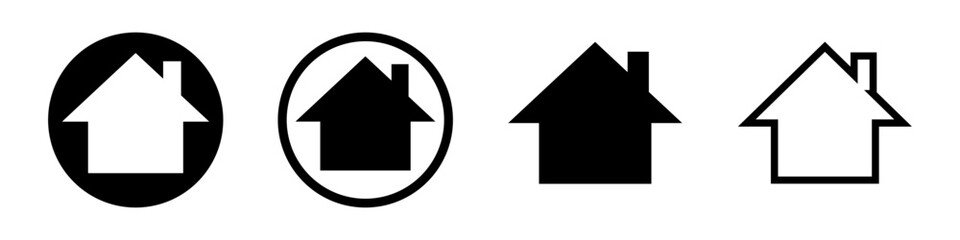 House silhouette icon set. Home icons. Vector.