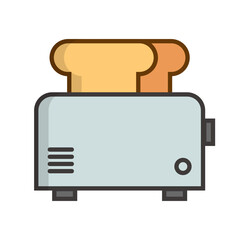 Flat design toaster icon. Vector.