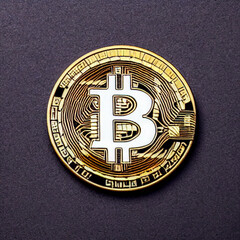 Lustrous bitcoin coins, a sight of wealth and grandeur. The cryptocurrency at its finest; perfect for an investment or a luxurious graphic representation.