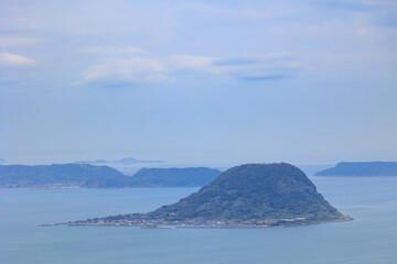 鏡山展望台から見た唐津湾「佐賀県」