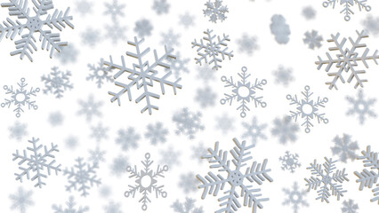 Fototapeta na wymiar Snowflakes on a PNG Transparent Background. New year, Noel, Winter and Celebration concept