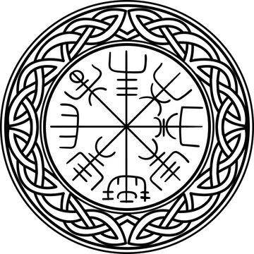 Aegishjalmur viking helm of awe runes vector