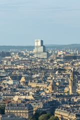 Tower of the judicial court and rooftops of Paris, France