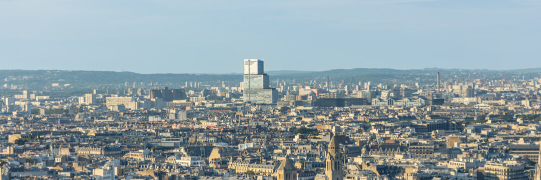 Tower of the judicial court and rooftops of Paris, France